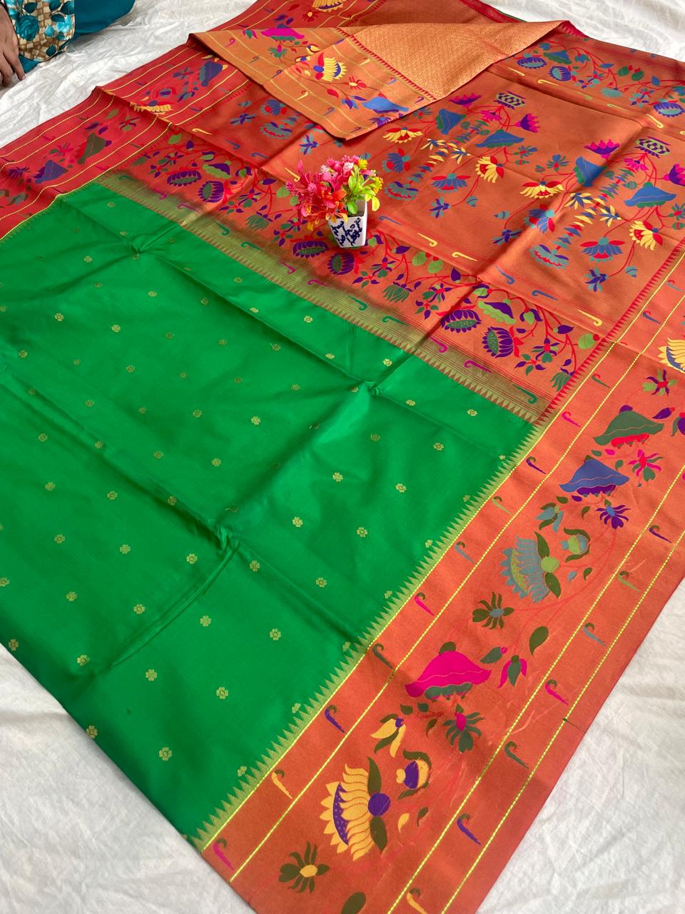 Gadwal pure paithani sarees with Blouse 05-02-25