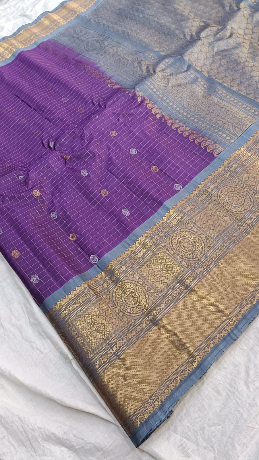 Gadwal Pure Pattu Kanchi Boder with Blouse sarees 250325 S1