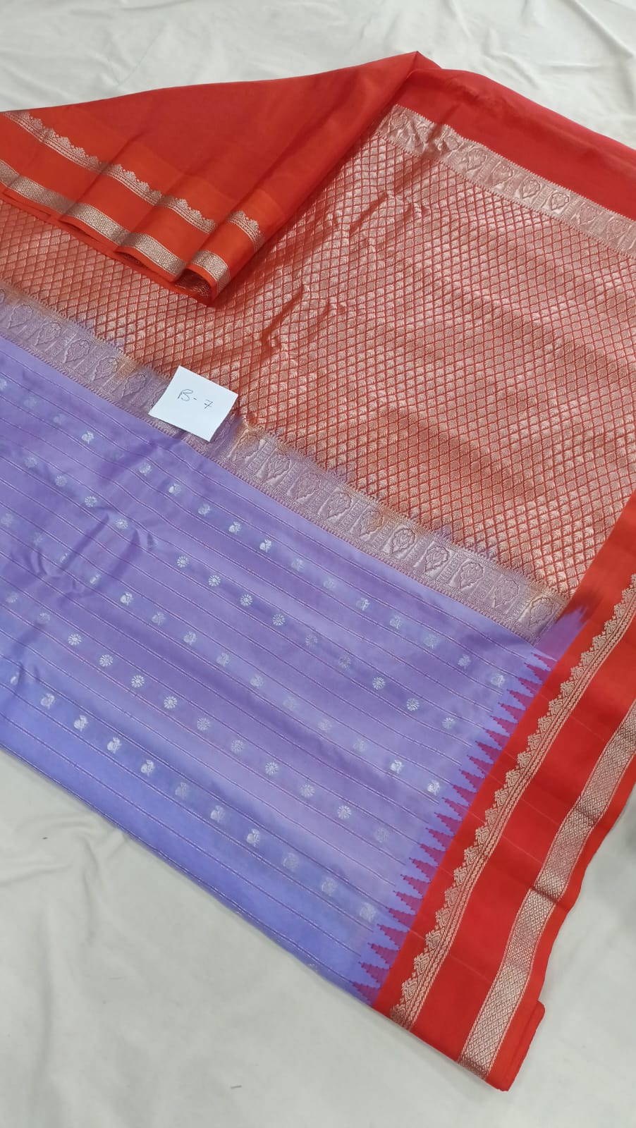 Gadwal pure pattu gap border with blouse sarees 010825 S2 B