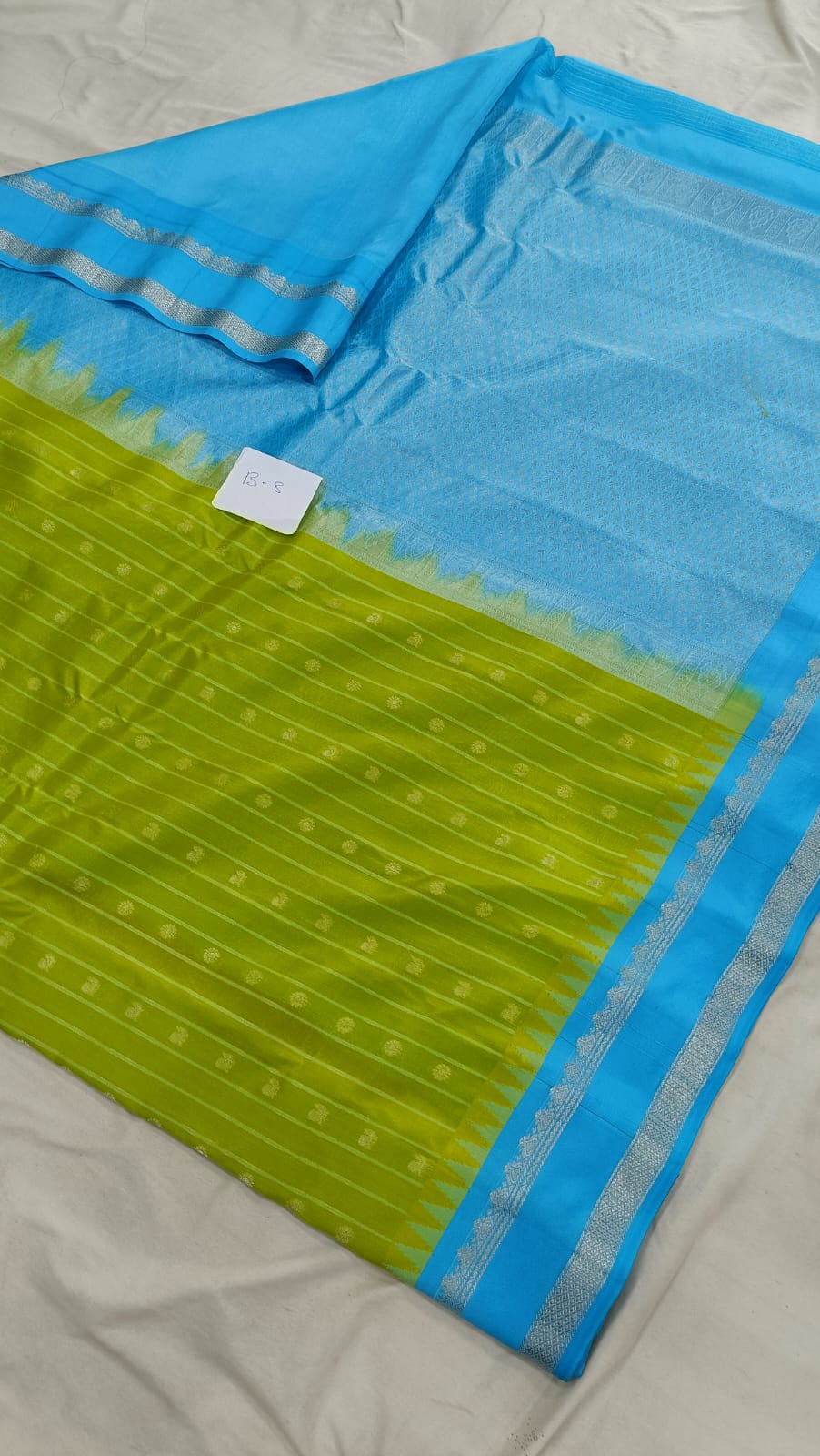 Gadwal pure pattu gap border with blouse sarees 010825 S2 B