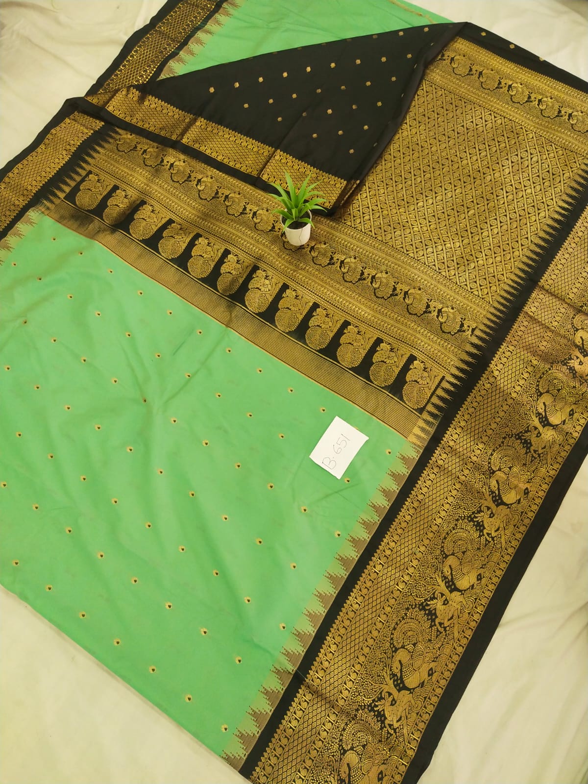 Gadwal Semi Kanchi Big Border with Blouse Sarees 080825 S2 B