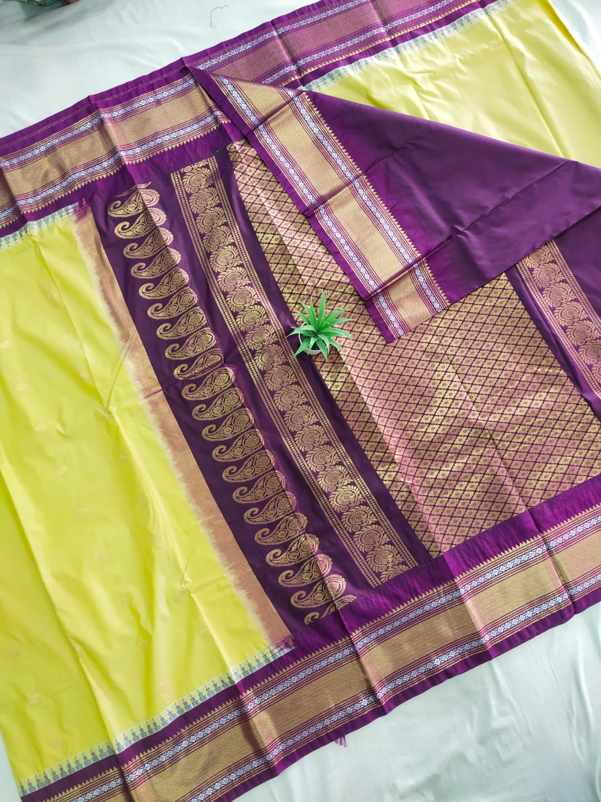 Gadwal Semi Pattu Small Border With Blouse Sarees 290825 S2