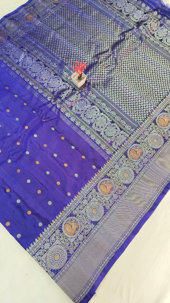 Gadwal pure pattu turning boder HL W/B