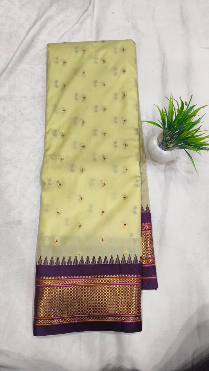 Gadwal mixed silk paithani pallu with blouse sarees 251025