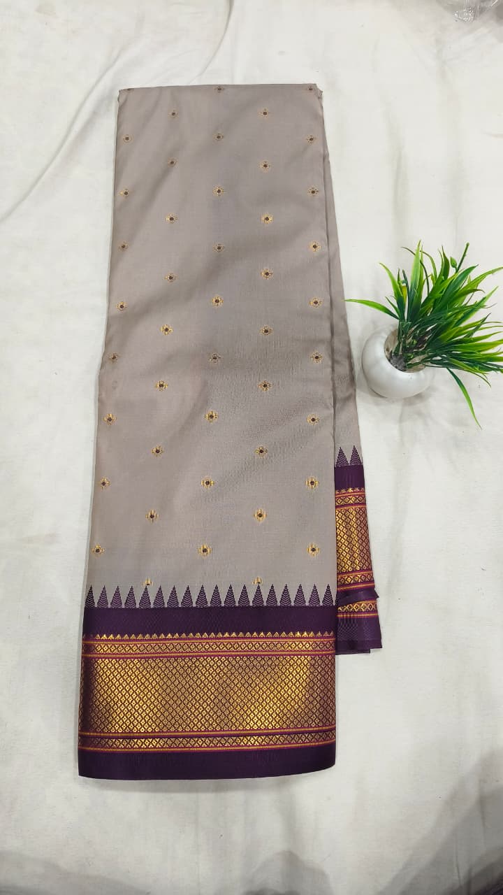 Gadwal mixed silk paithani pallu with blouse sarees 251025