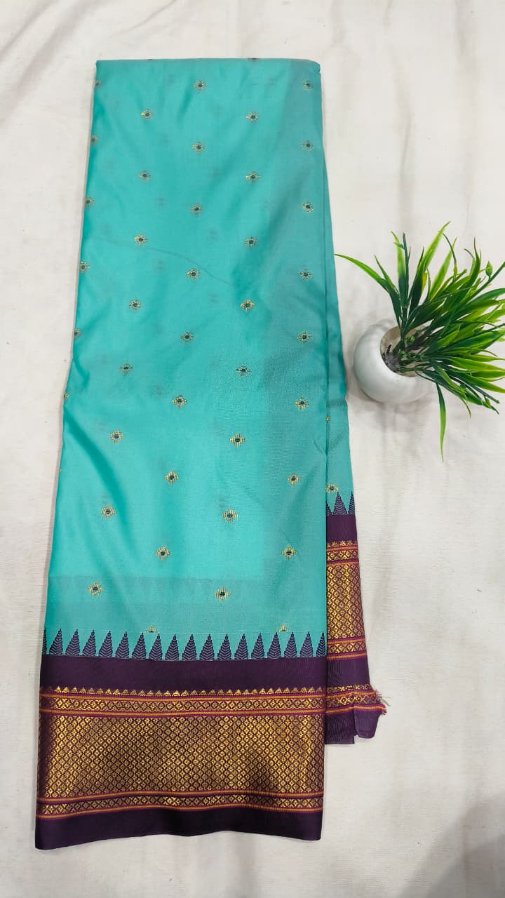 Gadwal mixed silk paithani pallu with blouse sarees 251025