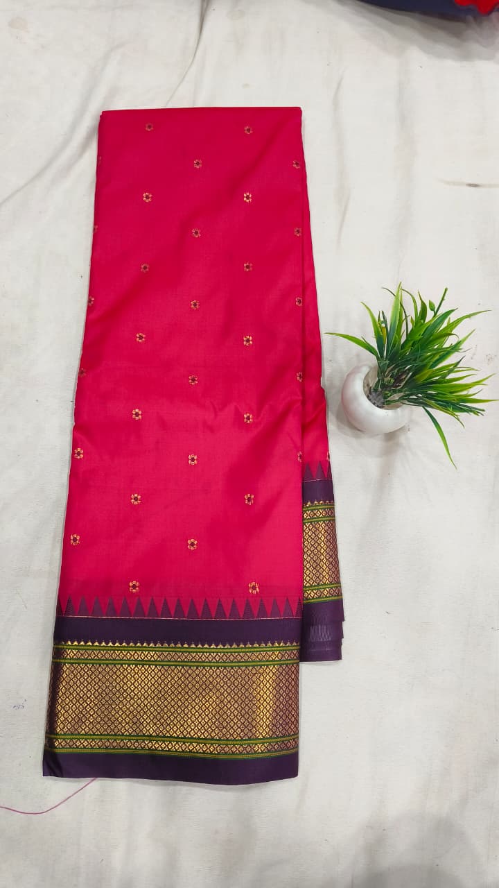 Gadwal mixed silk paithani pallu with blouse sarees 251025