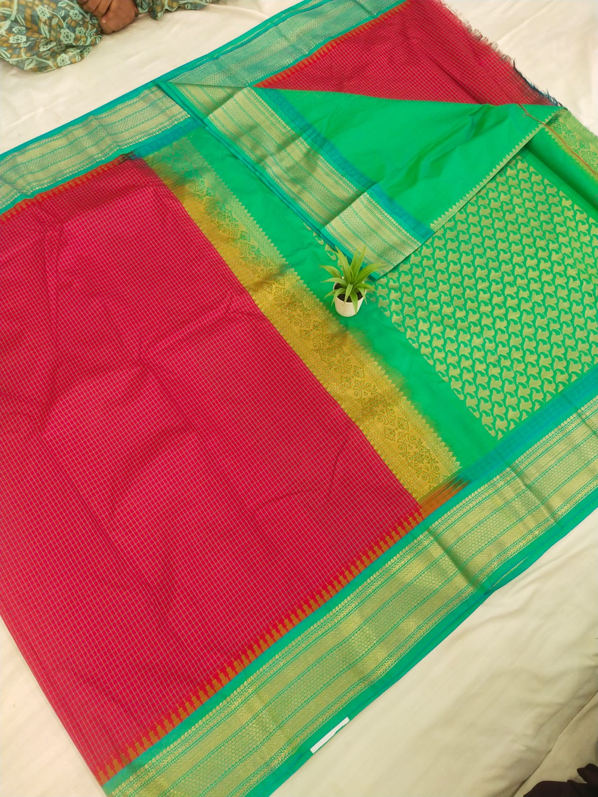 Gadwal mixed silk small boder with blouse sares 141125