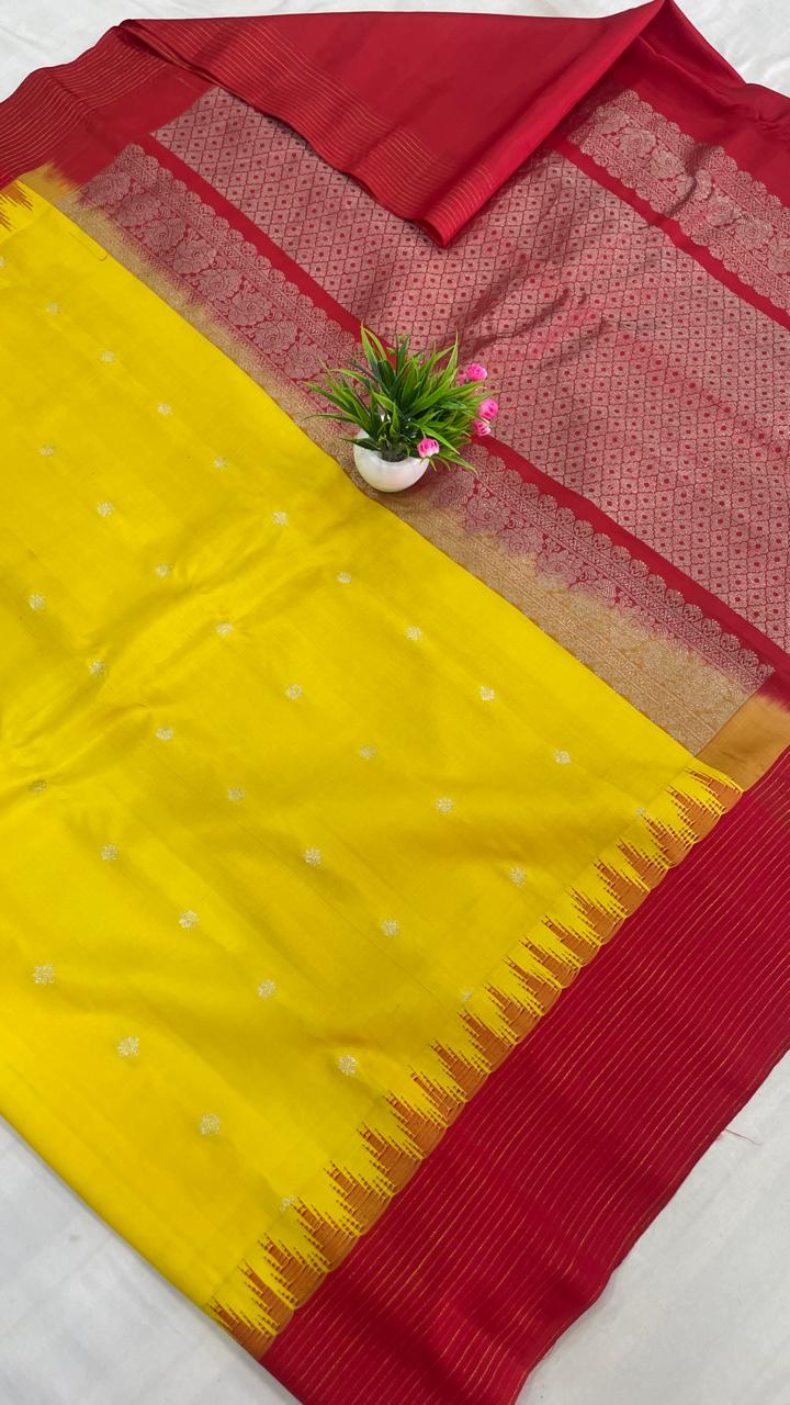 Gadwal Pure Silk small border pl sarees S2-26-08-2024