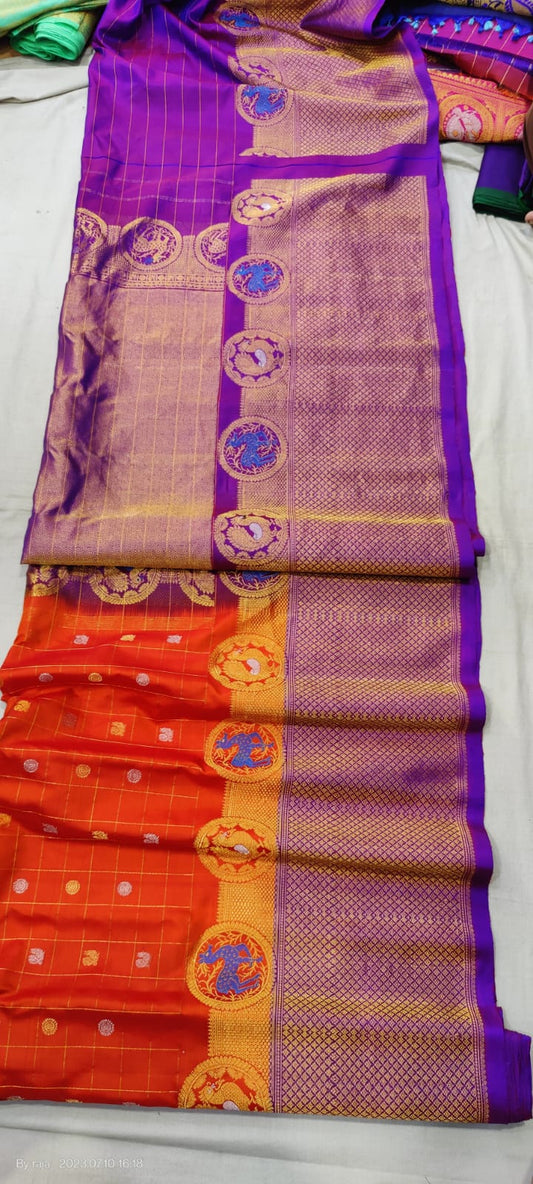 Gadwal Handloom Pure Silk Turning Border S1