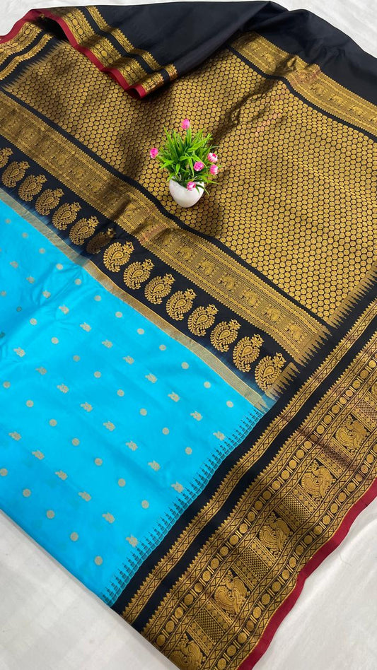 Gadwal Pure Silk Traditional Big Border PL Sarees S2-22-08-24