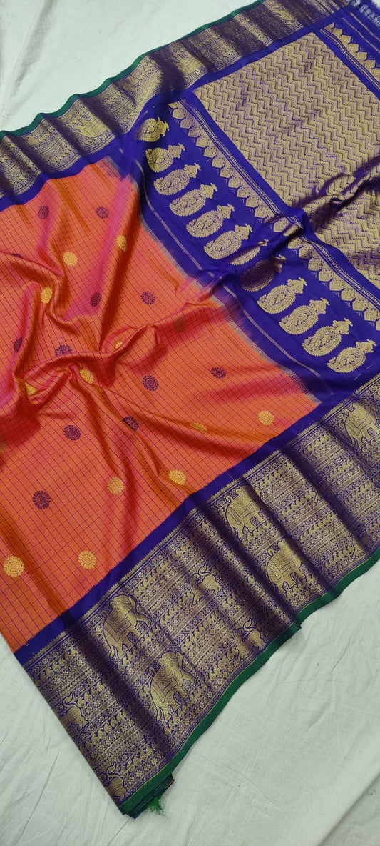 Gadwal Handloom Pure Silk Kuttu Border S2-27-04-24