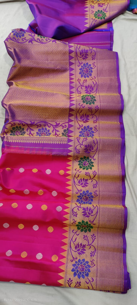 Gadwal Handloom Pure Silk Turning Border S1