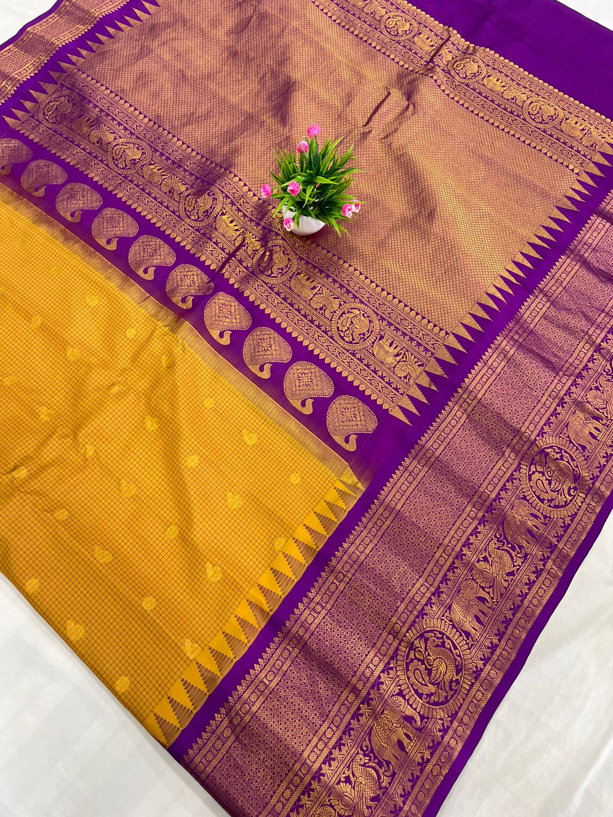 Gadwal Pure Silk Traditional Big Border PL Sarees S2-20-08-24