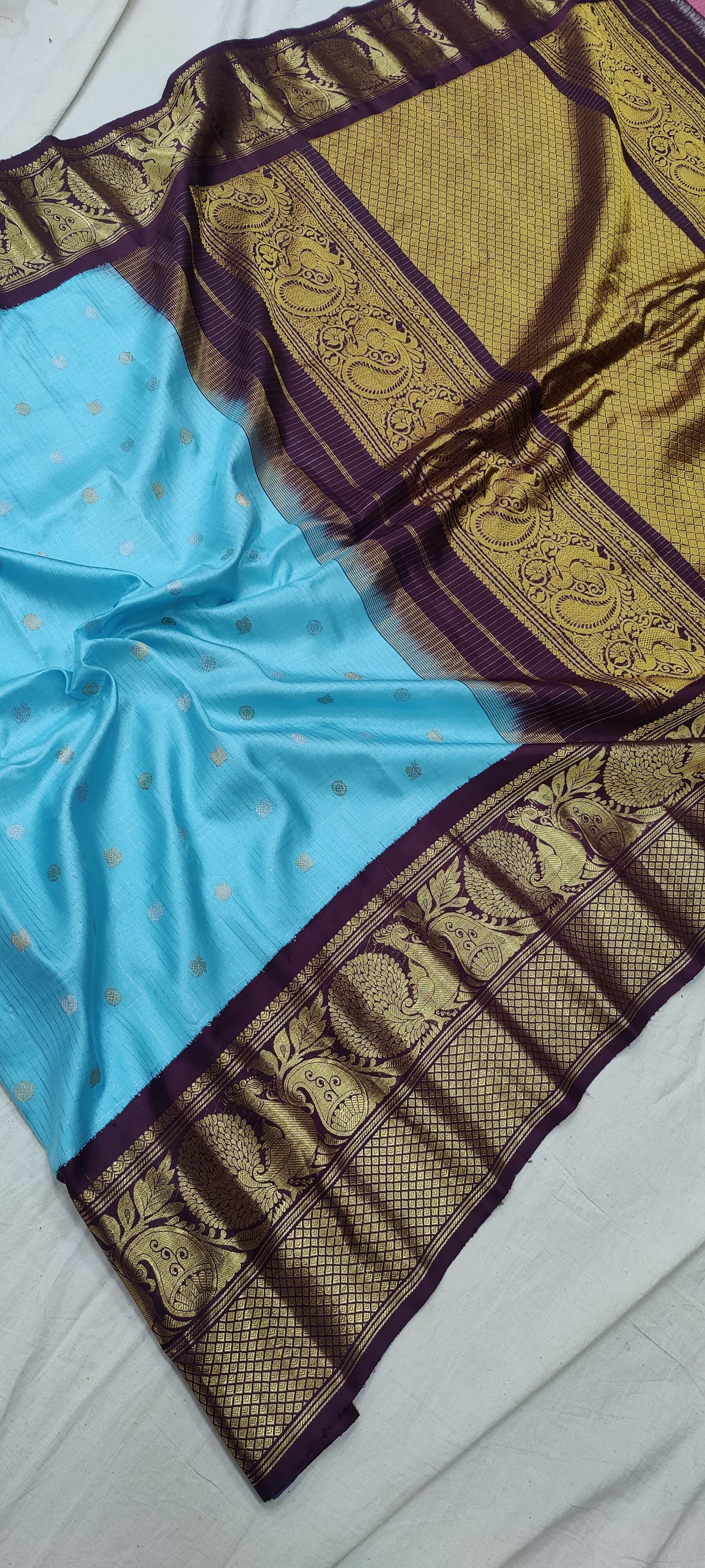 Gadwal Handloom Pure Silk Kuttu Border S2-27-04-24