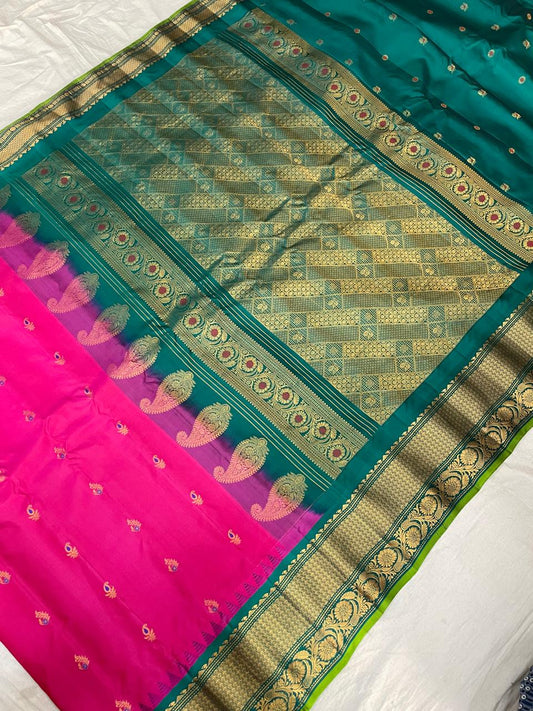 Gadwal Pure Silk small border pl sarees S1 26-09-24