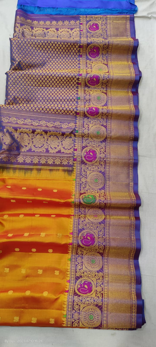 Gadwal Handloom Pure Silk Turning Border S1