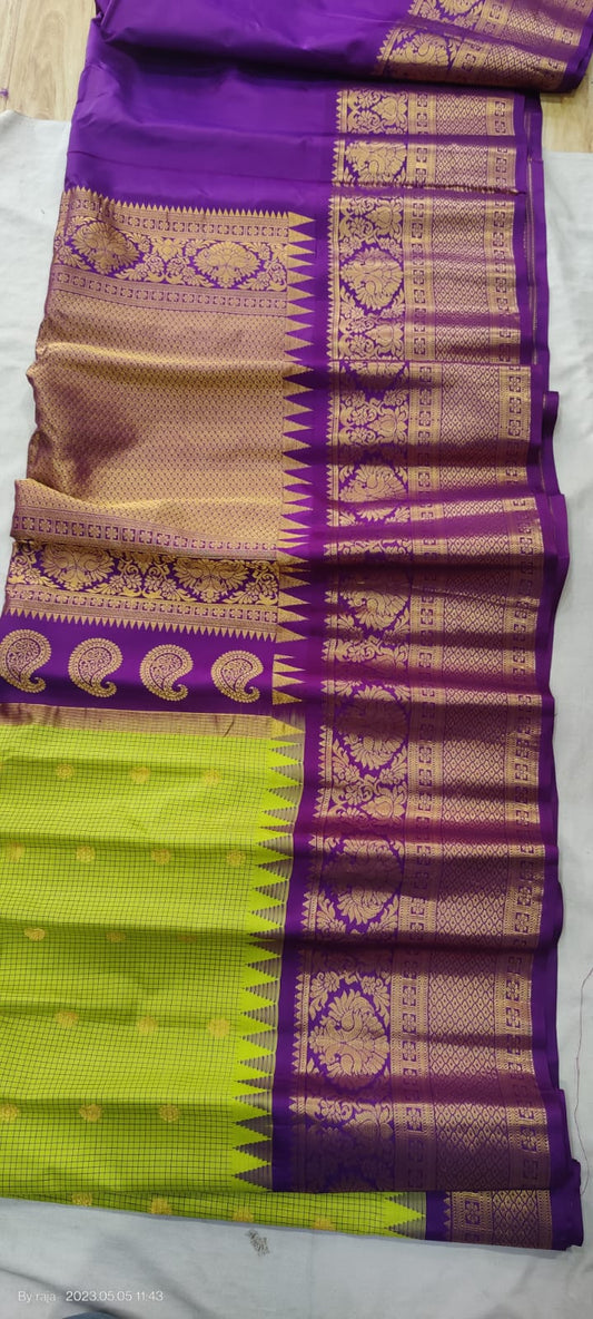 Gadwal Pure Silk Traditional  Big Border Pl Sarees S1