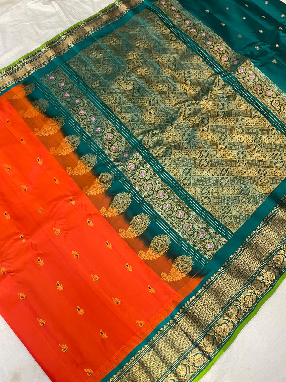 Gadwal Pure Silk small border pl sarees S1 26-09-24