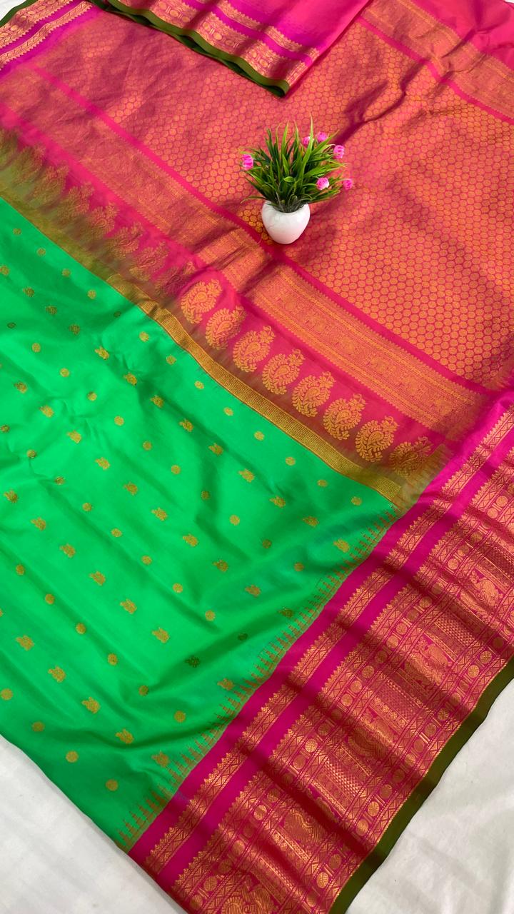 Gadwal Pure Silk Traditional Big Border PL Sarees S2-22-08-24