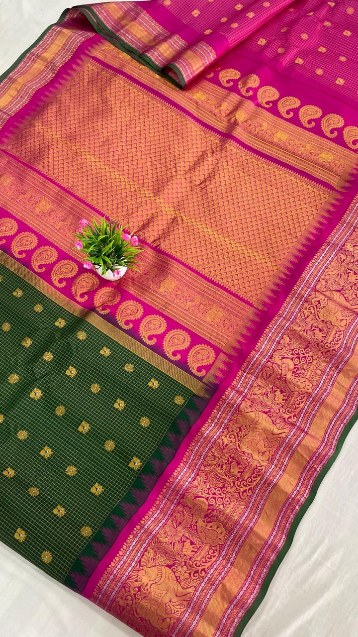 Gadwal Pure Silk Traditional Big Border PL Sarees S2-22-08-2024