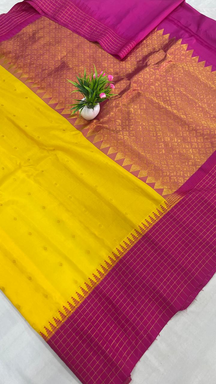 Gadwal Pure Silk small border pl sarees S2-26-08-2024