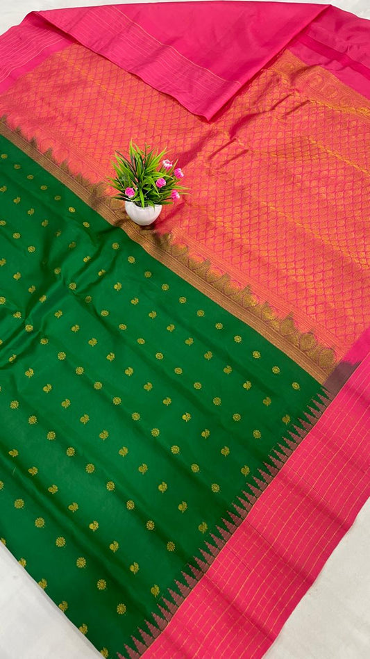 Gadwal Pure Silk small border pl sarees S2-26-08-2024