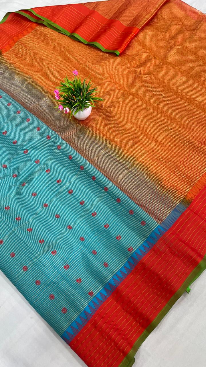 Gadwal Pure Silk small border pl sarees S2-26-08-2024