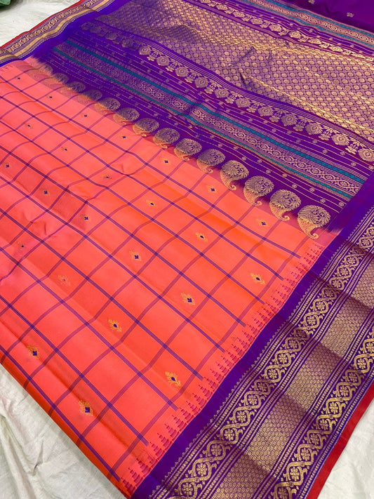 Gadwal Pure Silk small border pl sarees S1-15-01-25