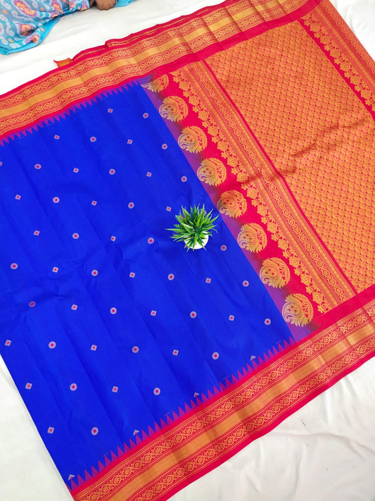 Gadwal Pure Silk small border pl sarees 16-01-25