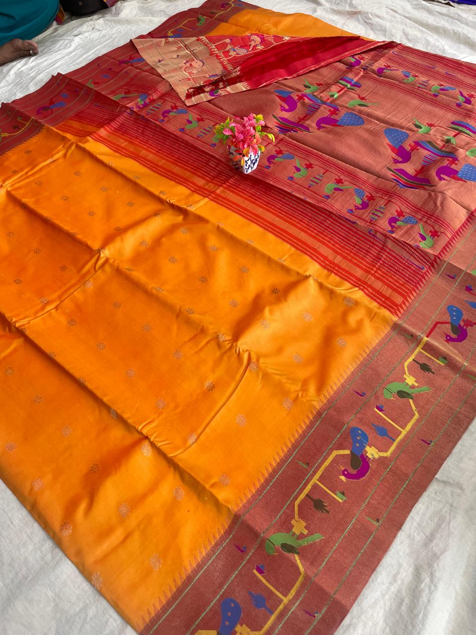 Gadwal pure paithani sarees with Blouse 05-02-25