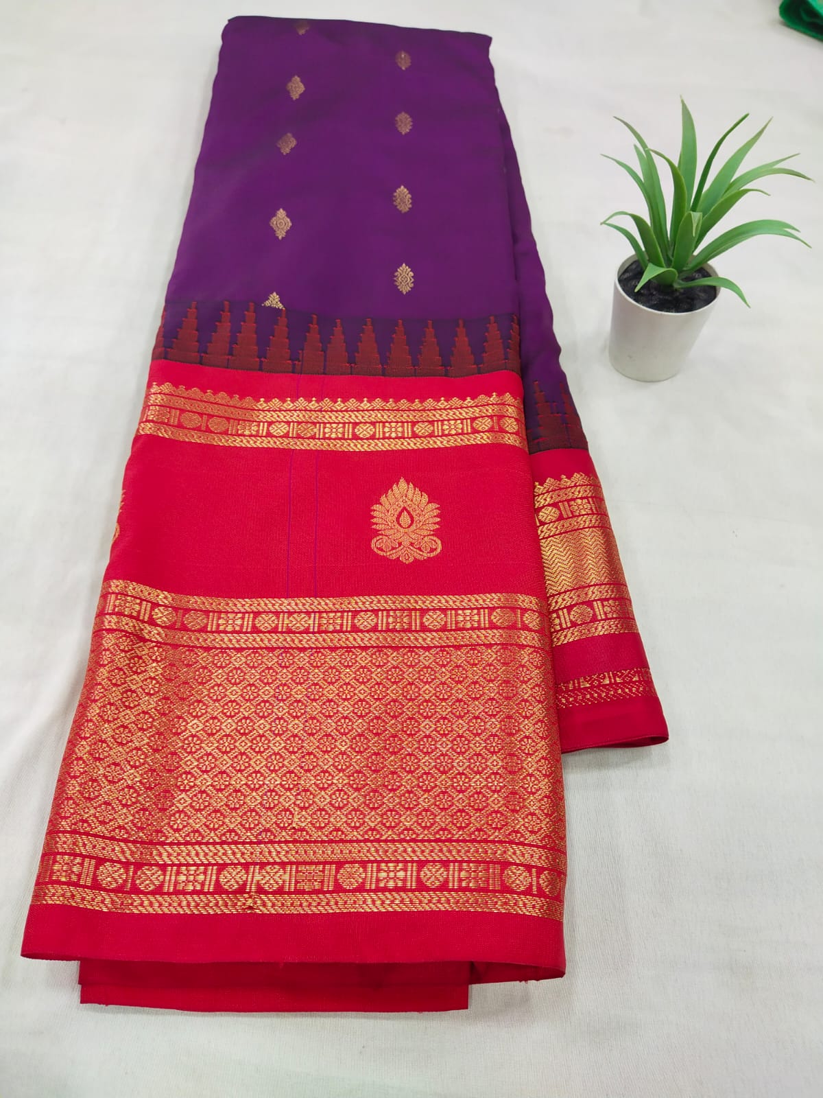 Gawdal MIXED SILLK BORDER BUTTA WITH BLOUSE SAREES 040525S1