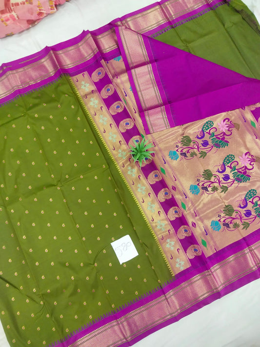 Gadwal mixed silk paithani pallu with blouse sarees 010825  S2