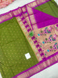 Gadwal mixed silk paithani pallu with blouse sarees 010825  S2