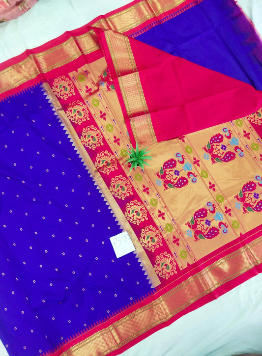Gadwal mixed silk paithani pallu with blouse sarees 010825  S2