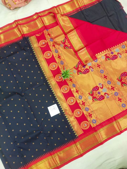 Gadwal mixed silk paithani pallu with blouse sarees 010825  S2