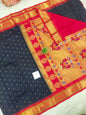 Gadwal mixed silk paithani pallu with blouse sarees 010825  S2