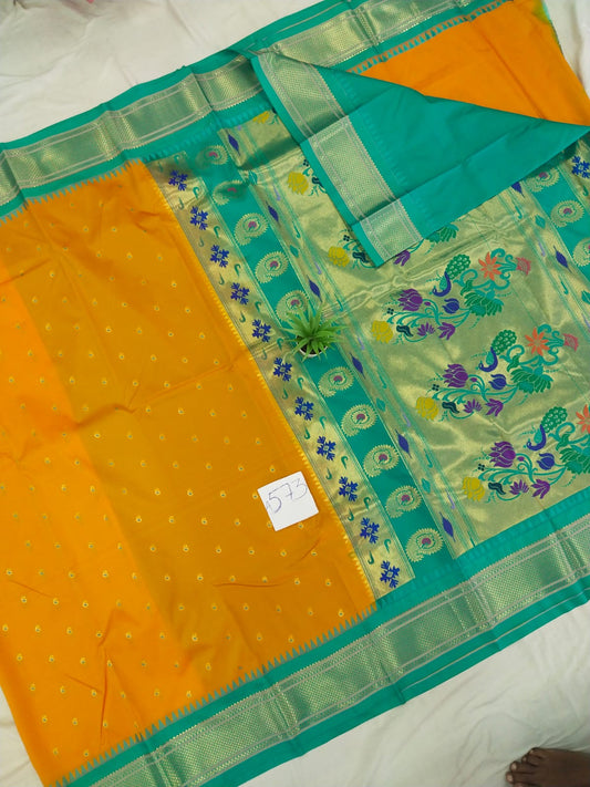 Gadwal mixed silk paithani pallu with blouse sarees 010825  S2