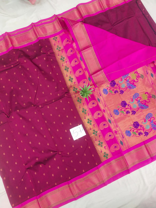 Gadwal mixed silk paithani pallu with blouse sarees 010825  S2
