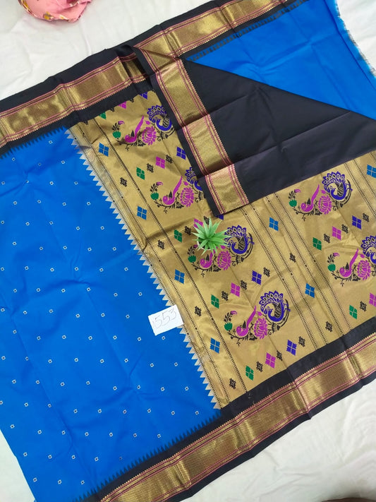 Gadwal mixed silk paithani pallu with blouse sarees 010825  S2