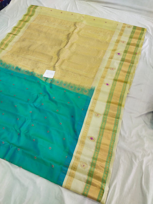 Gadwal pure pattu border Butta with blouse sarees 030825 S2 B