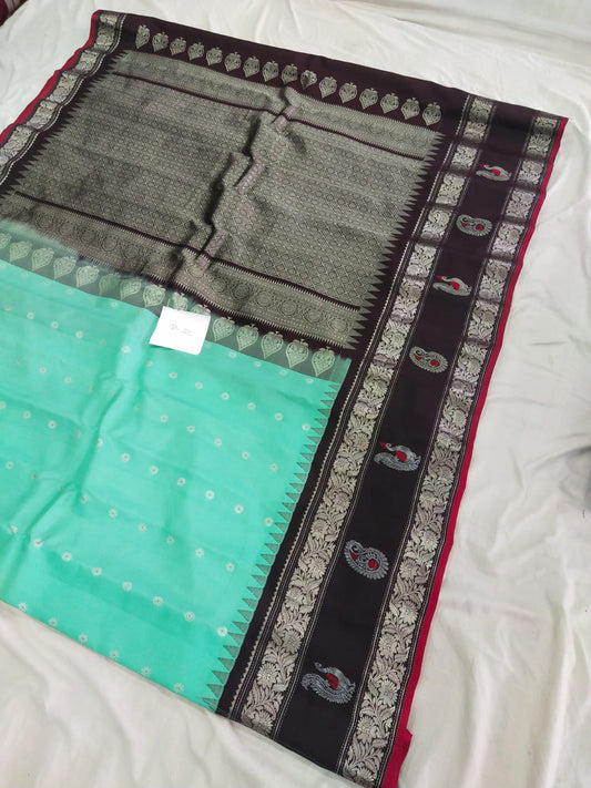 Gadwal pure pattu border Butta with blouse sarees 030825 S2 B