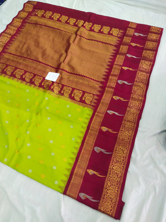 Gadwal pure pattu border Butta with blouse sarees 030825 S2 B