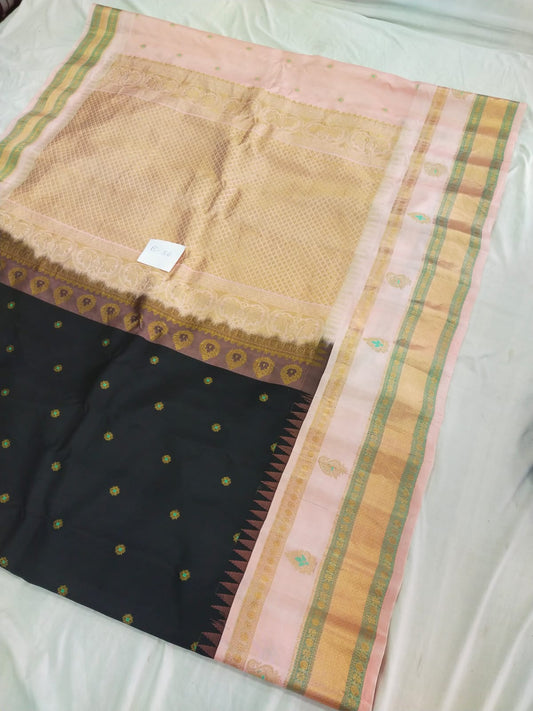 Gadwal pure pattu border Butta with blouse sarees 030825 S2 B