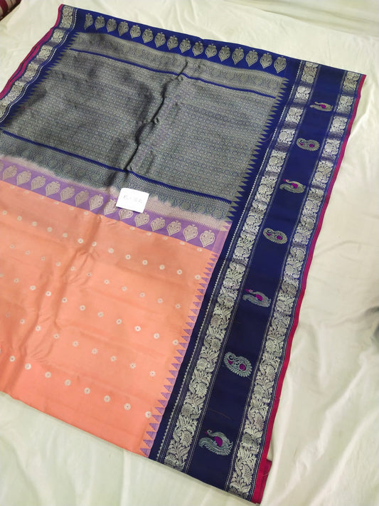 Gadwal pure pattu border Butta with blouse sarees 030825 S2 B