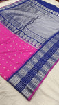 Gadwal pure pattu silver jari border with blouse sarees 080825 S1 B