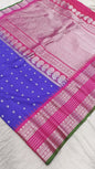 Gadwal pure pattu silver jari border with blouse sarees 080825 S1 B