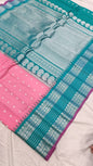 Gadwal pure pattu silver jari border with blouse sarees 080825 S1 B