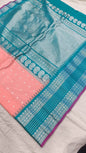 Gadwal pure pattu silver jari border with blouse sarees 080825 S1 B