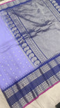 Gadwal pure pattu silver jari border with blouse sarees 080825 S1 B